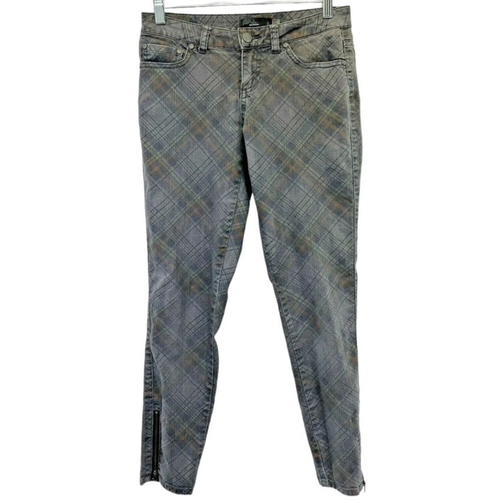 Prana Jeans Womens Sz 2  28x28  Multicolored Plaid Jeans (T24) EUC‎